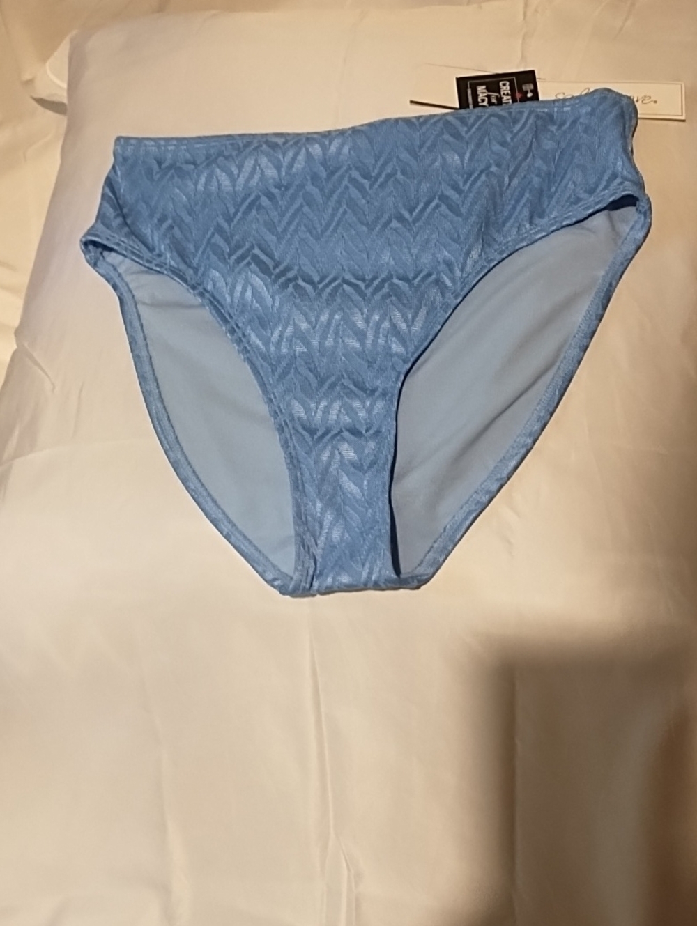 Salt + Cove NWT Large Textured High-Cut Bikini Bottom in Light Blue.
